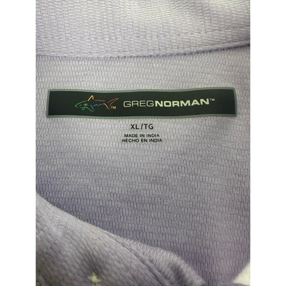 Greg Norman Size XL Purple Lavender Diamond Print Polo Pima Cotton Soft Touch - Picture 6 of 9